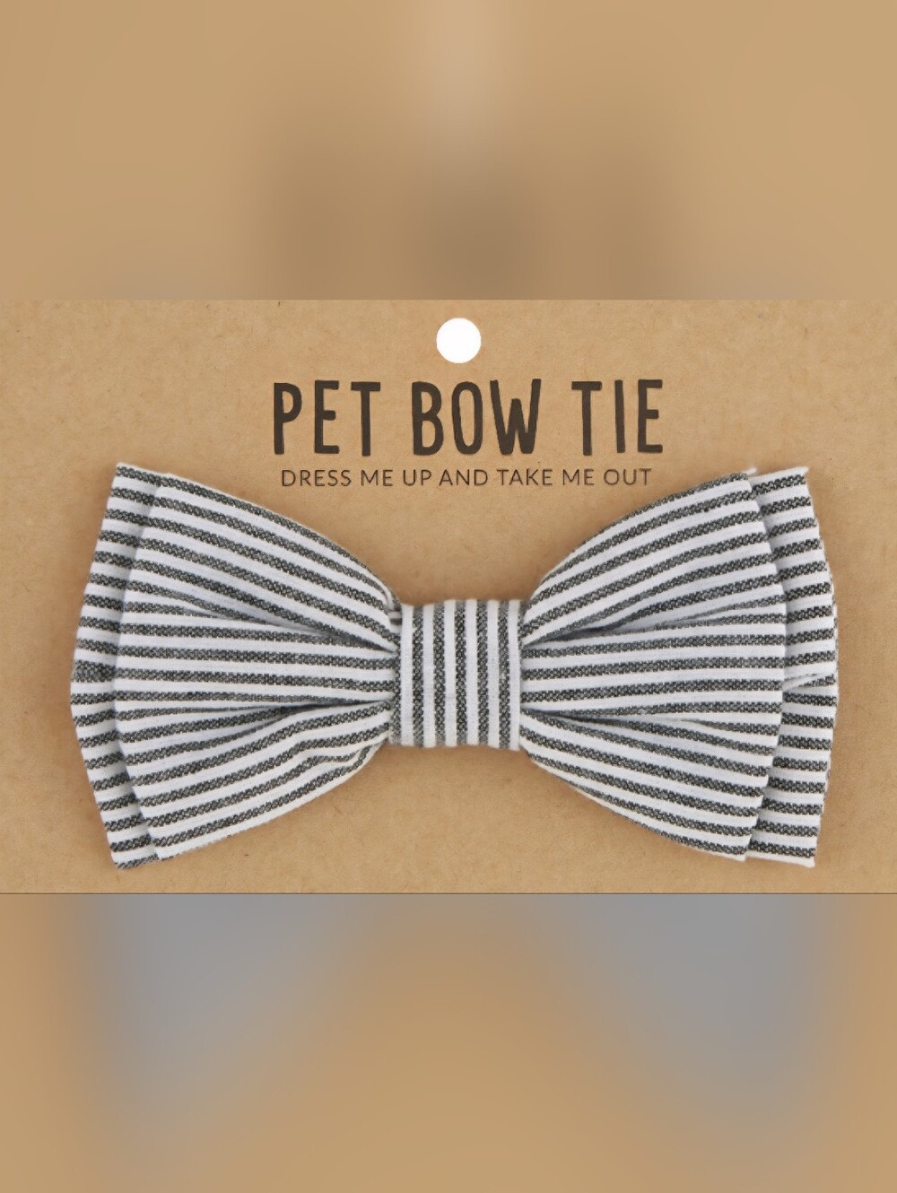 Pet Bow Tie - Grey Stripe